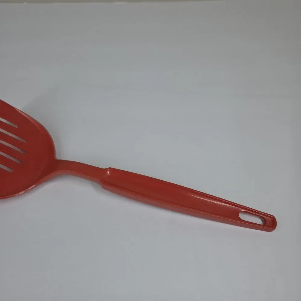 Vtg EKCO Red Slotted Spatula Turner Flipper Plastic Nylon USA Retro
